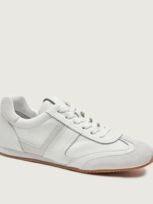 LAUREN RALPH LAUREN Skórzane sneakersy DANI | zamsz biały