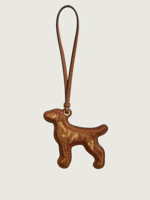 LAUREN RALPH LAUREN Skórzany brelok Vizsla brązowy