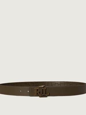 LAUREN RALPH LAUREN Skórzany dwustronny pasek Logo Reversible