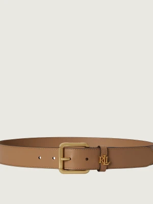 LAUREN RALPH LAUREN Skórzany pasek beżowy
