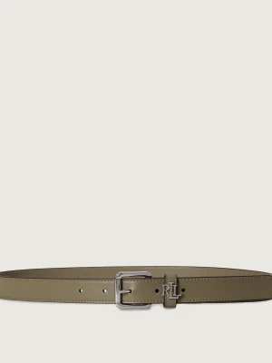 LAUREN RALPH LAUREN Skórzany pasek Logo Keeper zielony