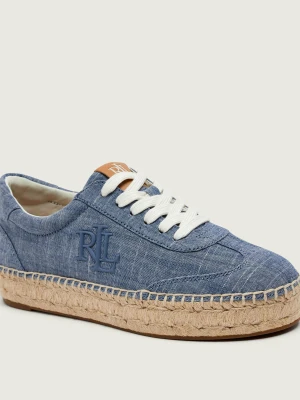 LAUREN RALPH LAUREN Sneakersy Luize Chambray | z dodatkiem skóry niebieski