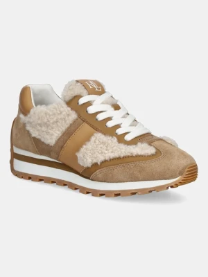 Lauren Ralph Lauren sneakersy skórzane Dani damskie kolor beżowy 802980566001