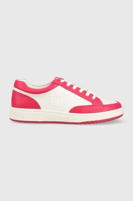Lauren Ralph Lauren sneakersy skórzane Hailey II kolor różowy 802904469004
