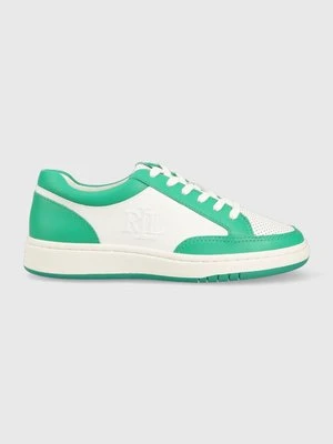 Lauren Ralph Lauren sneakersy skórzane Hailey II kolor zielony 802904469003