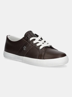 Lauren Ralph Lauren sneakersy skórzane Janson II damskie kolor brązowy 802P02448001