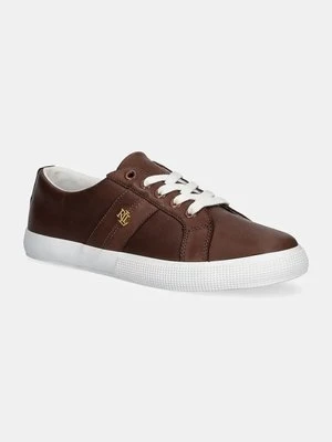 Lauren Ralph Lauren sneakersy skórzane Janson II kolor brązowy 802775372007