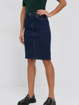 Lauren Ralph Lauren Spódnica jeansowa 200813134001 kolor granatowy mini prosta