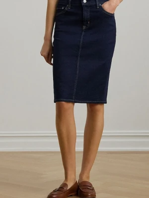 Lauren Ralph Lauren Spódnica jeansowa 200813134001 kolor granatowy mini prosta