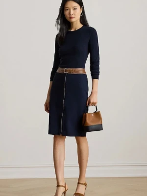 Lauren Ralph Lauren spódnica kolor granatowy midi ołówkowa 200980024