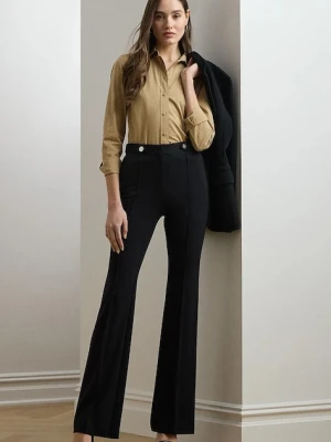 Lauren Ralph Lauren spodnie damskie kolor czarny dopasowane high waist 200971132