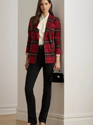 Lauren Ralph Lauren spodnie damskie kolor czarny dzwony high waist 200951577