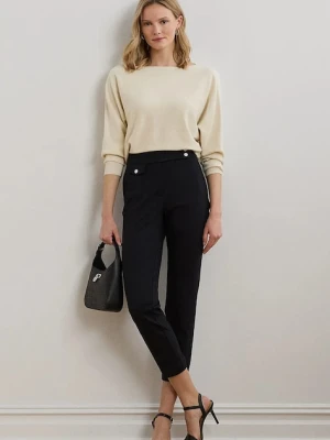 Lauren Ralph Lauren spodnie damskie kolor czarny proste medium waist 200980023