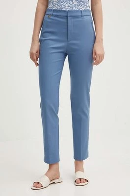 Lauren Ralph Lauren spodnie damskie kolor niebieski fason cygaretki high waist 200811955