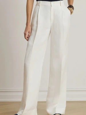 Lauren Ralph Lauren spodnie palazzo damskie z lnem