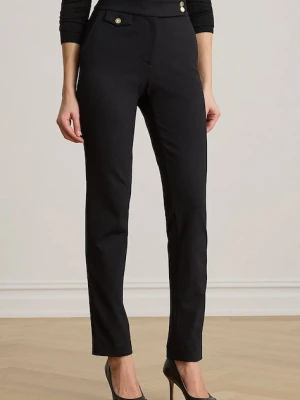 Lauren Ralph Lauren spodnie slim fit damskie z wiskozą czarny