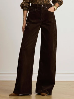 LAUREN RALPH LAUREN Spodnie | sztruks | Relaxed fit | high rise brązowy