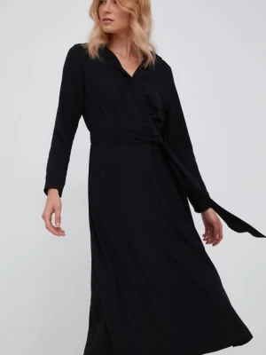 Lauren Ralph Lauren sukienka 250853337001 kolor czarny midi rozkloszowana