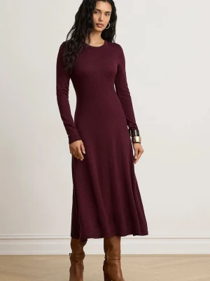 Lauren Ralph Lauren sukienka bawełniana bordowy