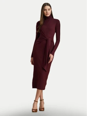 LAUREN RALPH LAUREN Sukienka dzianinowa 200980028006 Bordowy Slim Fit