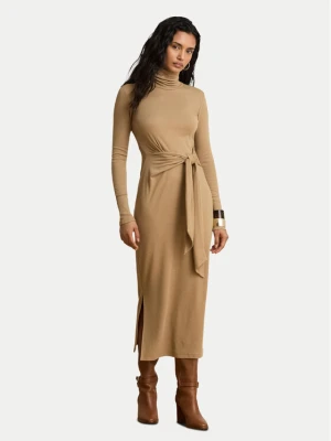 LAUREN RALPH LAUREN Sukienka dzianinowa 200980028500 Beżowy ciemny Slim Fit