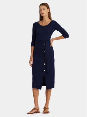 Lauren Ralph Lauren Sukienka dzianinowa 250889290003 Granatowy Slim Fit