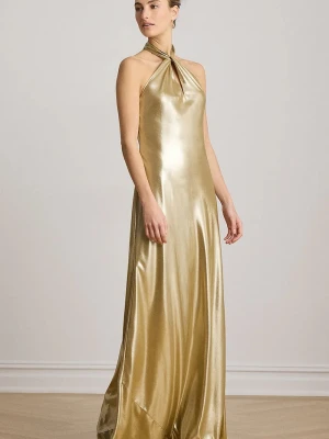 Lauren Ralph Lauren sukienka halter złoty