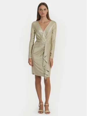 Lauren Ralph Lauren Sukienka koktajlowa 253919827005 Złoty Slim Fit