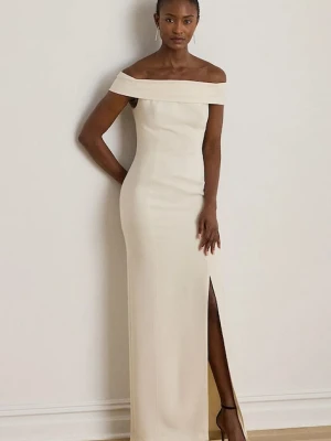Lauren Ralph Lauren sukienka kolor beżowy maxi dopasowana 253982109