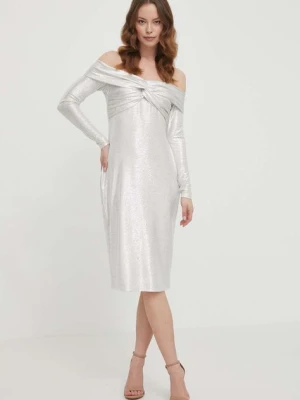 Lauren Ralph Lauren sukienka kolor beżowy mini dopasowana 253932602