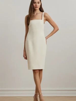 Lauren Ralph Lauren sukienka kolor beżowy mini dopasowana 253963610