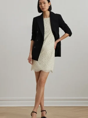 Lauren Ralph Lauren sukienka kolor beżowy mini prosta 200963722
