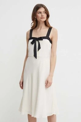 Lauren Ralph Lauren sukienka kolor beżowy mini prosta 250933467