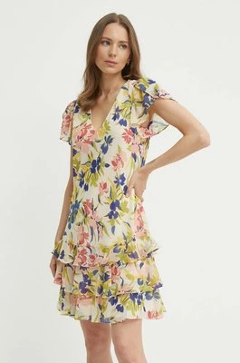 Lauren Ralph Lauren sukienka kolor beżowy mini rozkloszowana 250932701