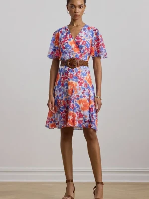 Lauren Ralph Lauren sukienka kolor biały mini rozkloszowana 250957086