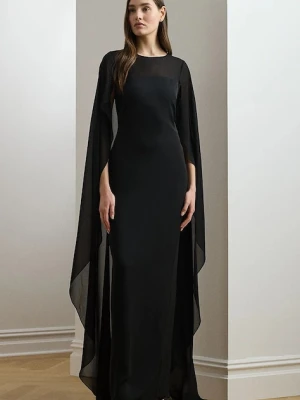 Lauren Ralph Lauren sukienka kolor czarny maxi prosta 253951606