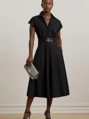 Lauren Ralph Lauren sukienka kolor czarny maxi rozkloszowana 200973594