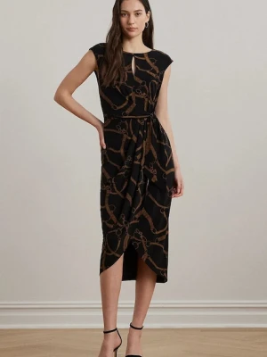 Lauren Ralph Lauren sukienka kolor czarny midi dopasowana 200973612