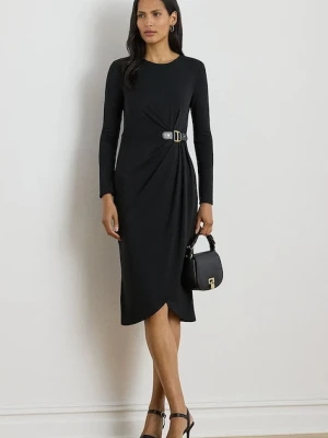 Lauren Ralph Lauren sukienka kolor czarny midi dopasowana 200980222