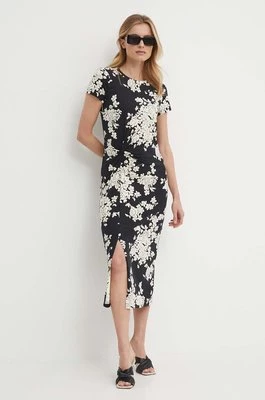 Lauren Ralph Lauren sukienka kolor czarny midi dopasowana 250933444