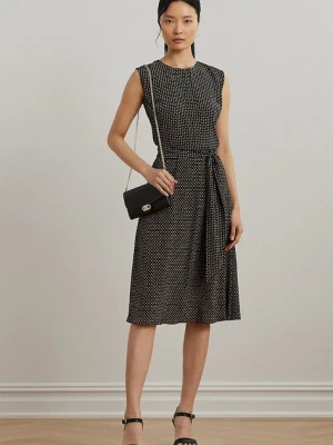 Lauren Ralph Lauren sukienka kolor czarny midi rozkloszowana 200973379