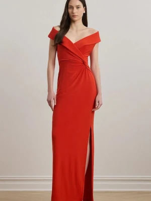 Lauren Ralph Lauren sukienka kolor czerwony maxi prosta 253863940