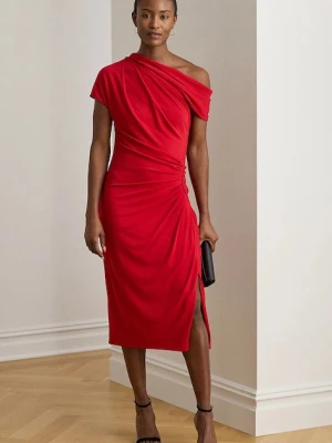Lauren Ralph Lauren sukienka kolor czerwony midi dopasowana 200980223