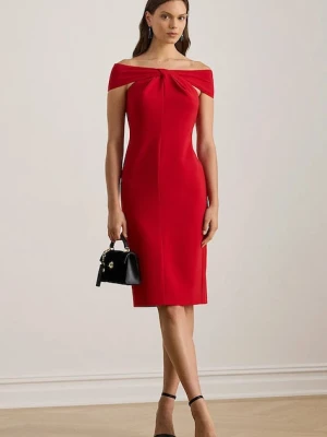 Lauren Ralph Lauren sukienka kolor czerwony midi dopasowana 253982167
