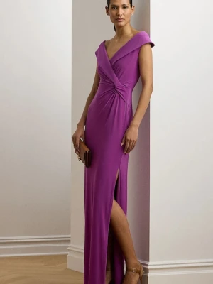 Lauren Ralph Lauren sukienka kolor fioletowy maxi prosta 253863940