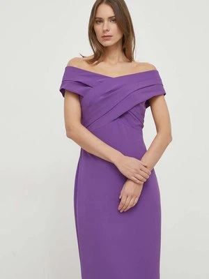 Lauren Ralph Lauren sukienka kolor fioletowy mini dopasowana