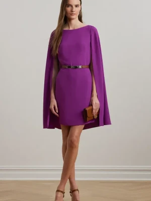 Lauren Ralph Lauren sukienka kolor fioletowy mini prosta 253855210
