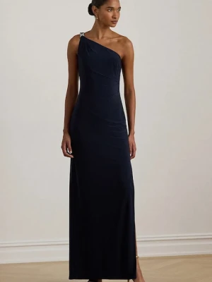 Lauren Ralph Lauren sukienka kolor granatowy maxi dopasowana 253980922