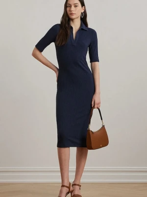 Lauren Ralph Lauren sukienka kolor granatowy midi dopasowana 200973609