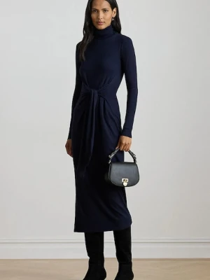Lauren Ralph Lauren sukienka kolor granatowy midi dopasowana 200980028